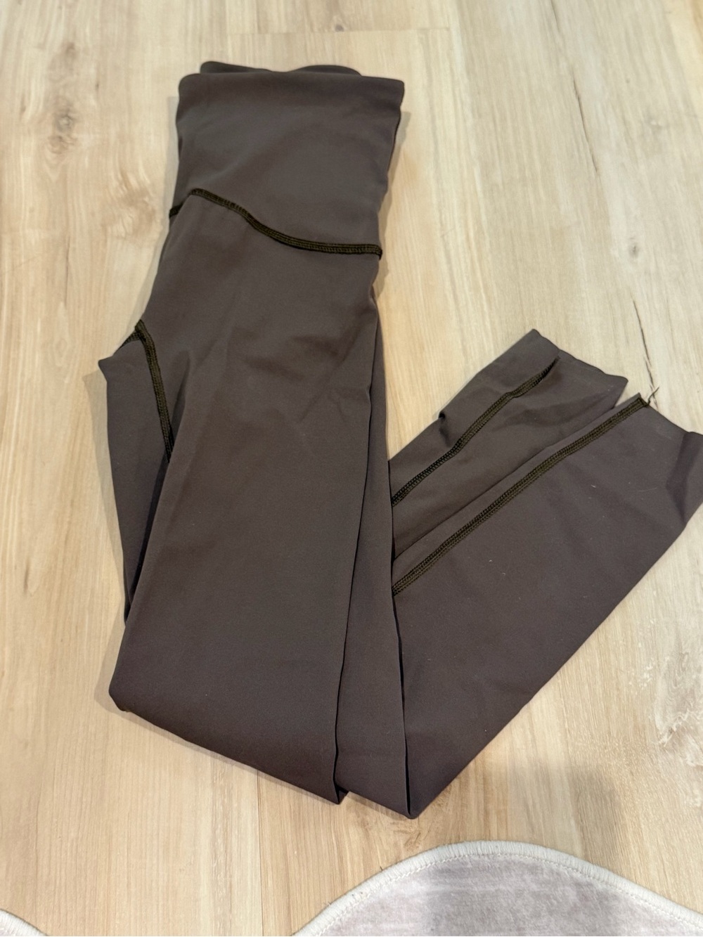 SPANX Women's Brown Sweatpants with Contrast Stitching